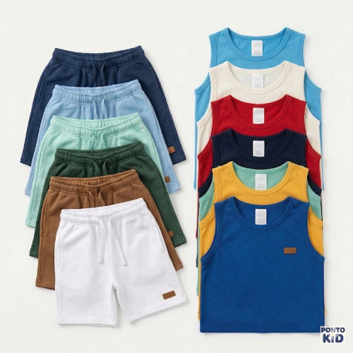 Kit 6 peças conjunto infantil menino 3r egata + 3 short moletom 100% algodão confortável dia a dia escola cores sortidas