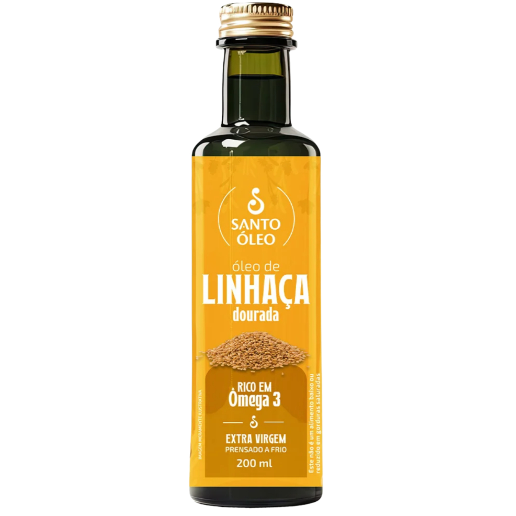 Óleo de Linhaça Dourada Garrafa 200ml Santo Óleo — imagem 2 de 2