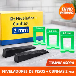 kit 1000 Niveladores de Piso Porcelanato 2mm +100 Cunhas Slim
