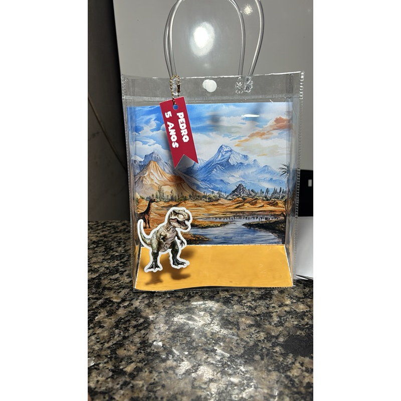 Decoração Para Sacolinha Personalizado Dinossauro - Jurassic - Todos os Temas - Lembrancinha Infantil - Aniversário
