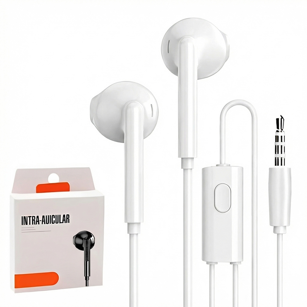 Fone De Ouvido Com Microfone Conector de fone de ouvido de 3,5 MM Branco Preto Vermelho 1,3 Metros