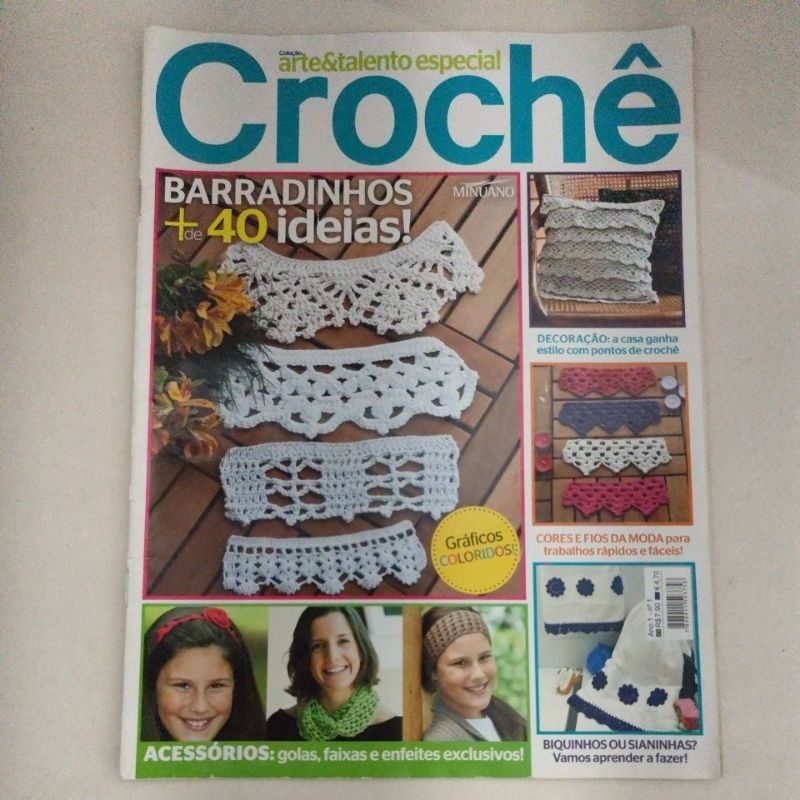 revista ponto cruz. bordados. vagonite e croché. valor unitário.