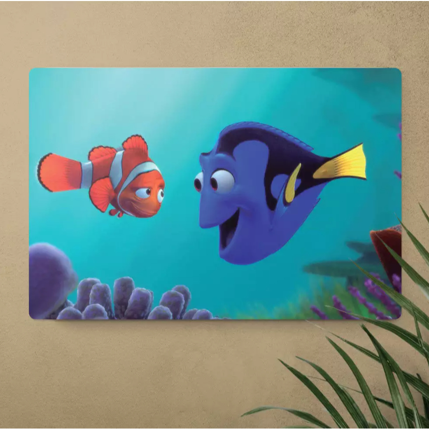 Quadro decorativo 1 peça Tema Procurando Nemo - Nemo e Dory - Fundo do mar - Arte disponível em dive
