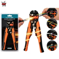 Alicate Decapador Automático 3 em 1 Corta Decapa Crimpa Fios e Cabos Profissional Forte Luatek LWJ-130