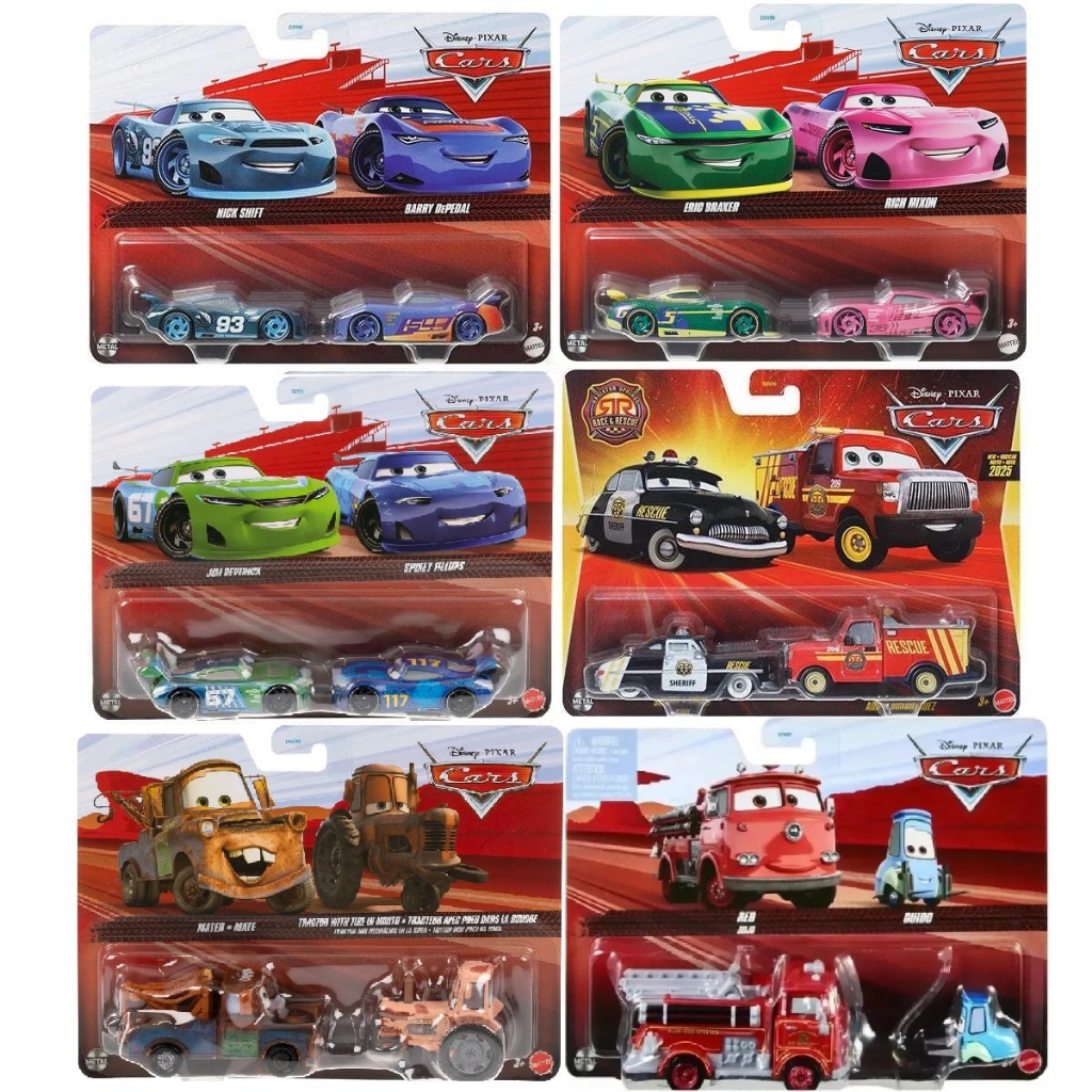 Disney Cars Pack-2 Filme Carros Mcqueen Mater Mattel 1:55