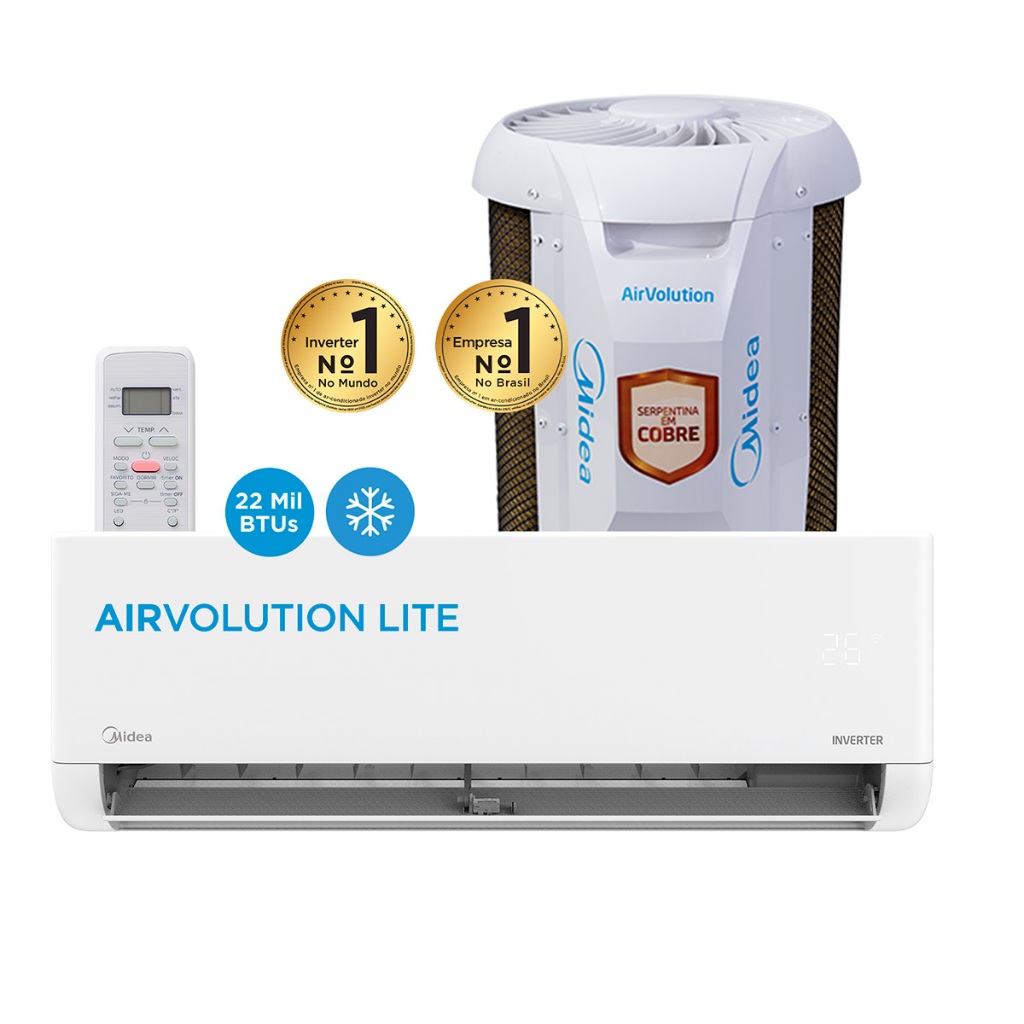 Ar Condicionado 22000 Btus Split Hi Wall Inverter Midea Frio Airvolution Lite R-32 220v