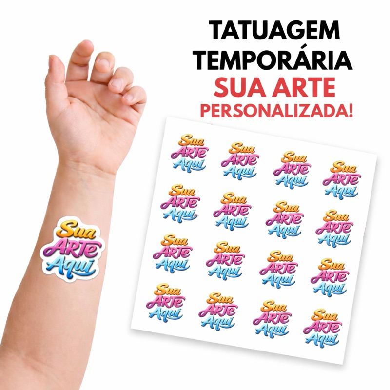 Tatuagem Temporaria Personalizadas sua arte 20x28cm FUNDO BRANCO