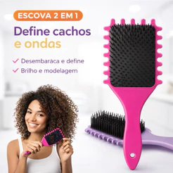 Escova Fitagem Raquete Definidora Cabelo Modeladora Cacho | Envio Rápido