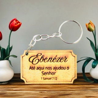 Kit Chaveiro Ebenézer  MDF já vão todos montados ,para festa, igreja, lembrancinhas, casamento em Oferta na Shopee