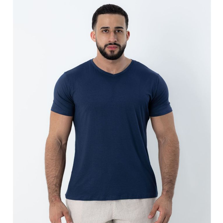 Camiseta Tech Gola V Anti Odor Não Amassa Secagem Rápida Básica Lisa Casual Tecnológica Modal Zeek