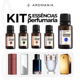 Essências Para Perfume Kit 5 Unidades Base Óleo Alta Fixação Importadas - Essências Perfumaria Mascu