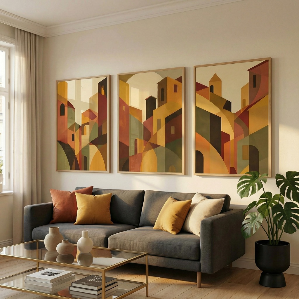 Quadro Decorativo Abstrato Sala Com Moldura Quadro Quarto Casal Quadro Colorido
