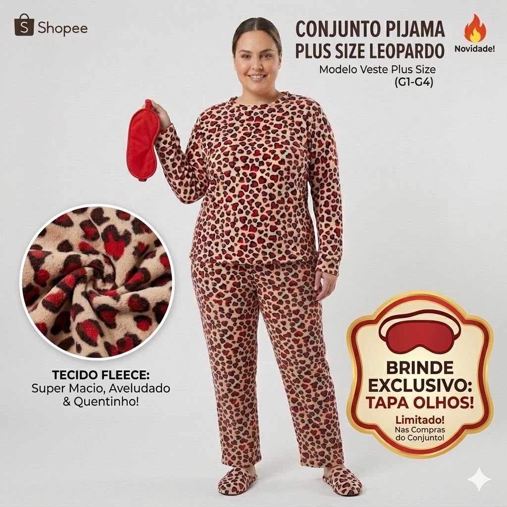 Pijama Plus Size G1 G2 G3 Ultrasoft Macio Unissex Confortável Quentinho