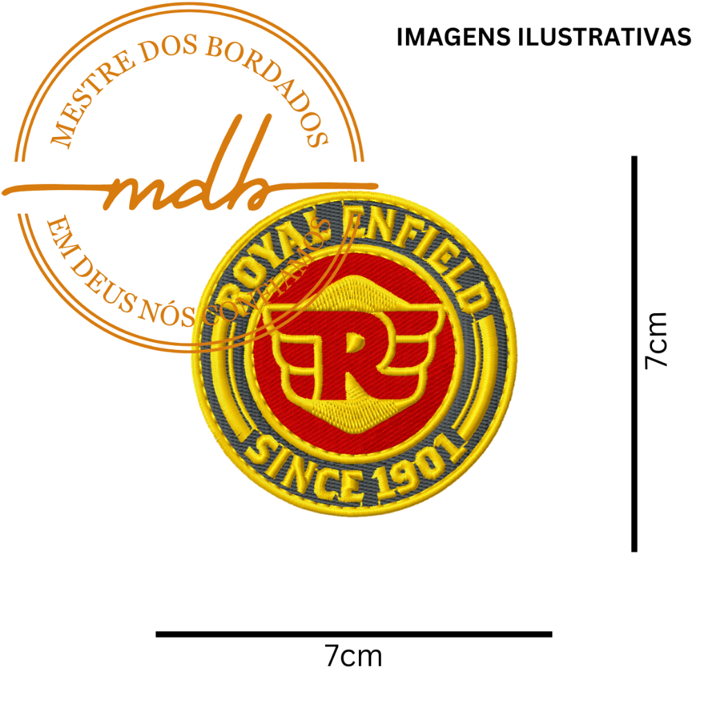 Patche Bordado Royal Enfield Logo (Diversos Tamanhos) — imagem 2 de 2