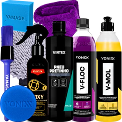 Kit Produto para Lavar Moto Shampoo Desengraxante Pretinho Limpador de Corrente Vonixx