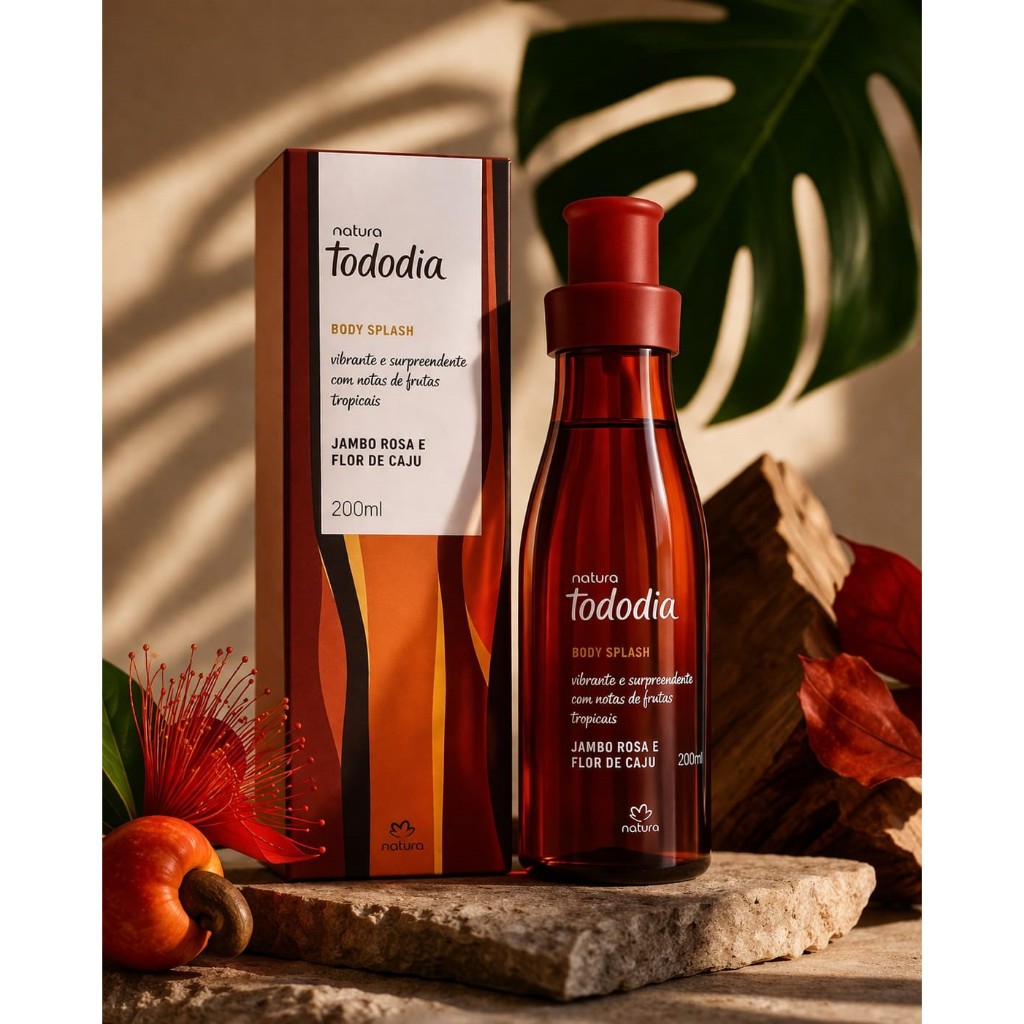 Body Splash Natura Tododia Jambo Rosa e Flor de Caju 200ml Perfume Corporal Feminino Refrescante