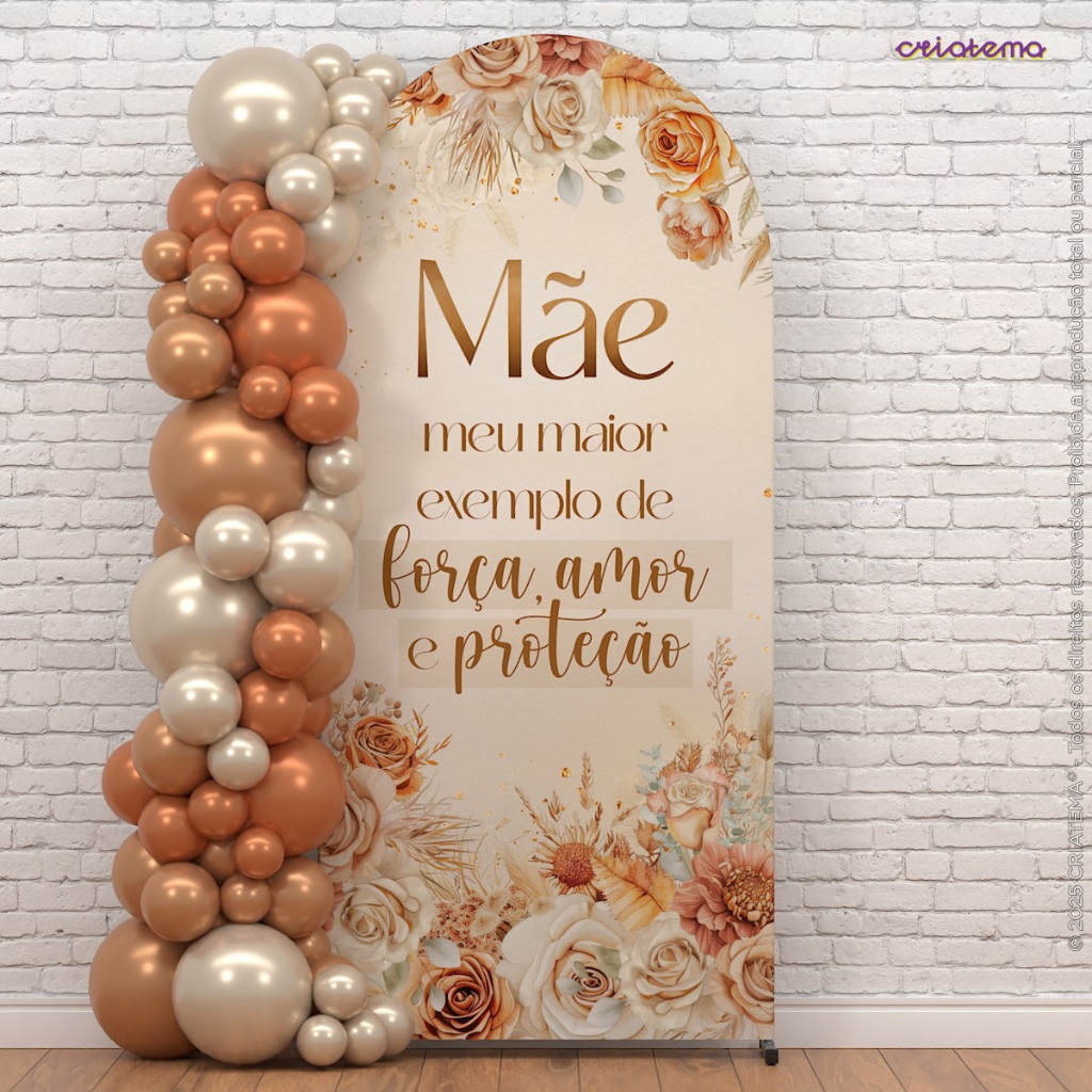 Capa Painel Romano Dia das Mães Com Elástico Veste Fácil Decoração Sublimado Em 