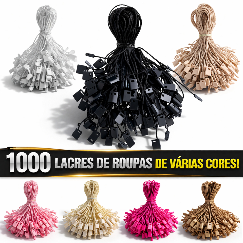 Lacre de Autenticidade Tags de Segurança Etiquetas Roupas Tecidos Alta Qualidade 1000 Unidades 18cm