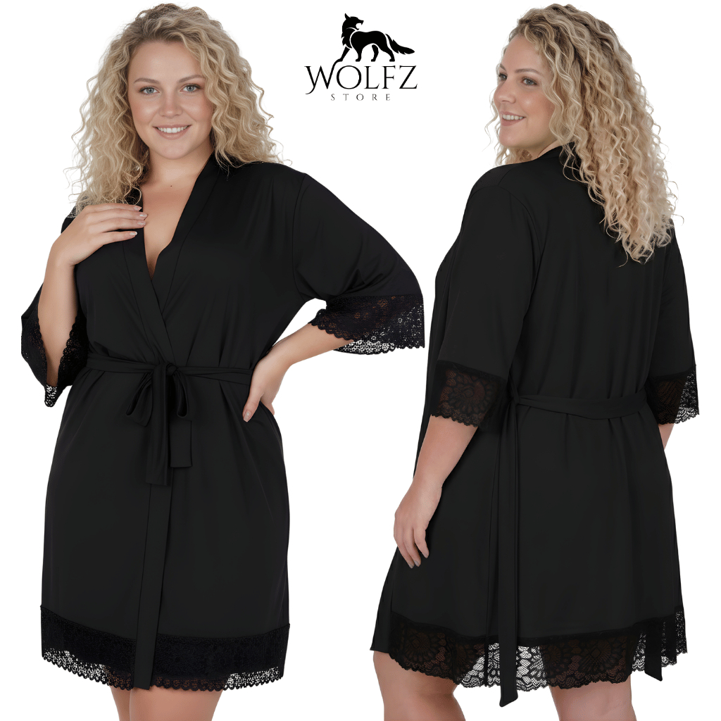 Robe Plus Size Luxo Com Renda Elegante e Confortável Tamanho 48 ao 54