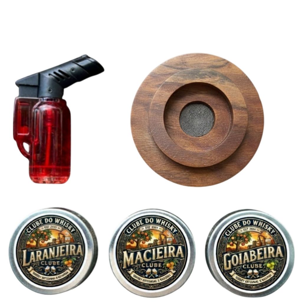 Defumador De Bebidas de Drink e Coquetel + Maçarico + 3 Aromas