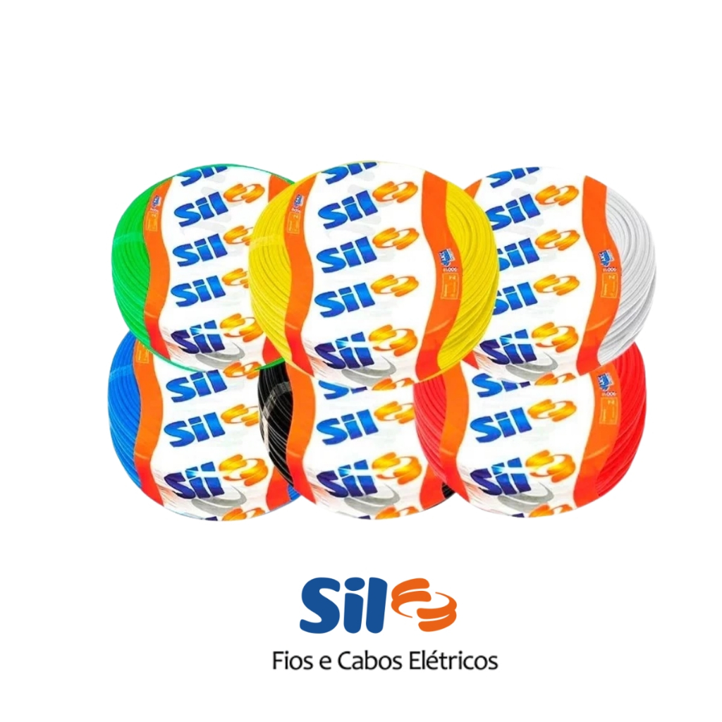 Fio Cabo Flexível 100m 25m e 50m 750V 2,5mm 1,5mm Sil Cores