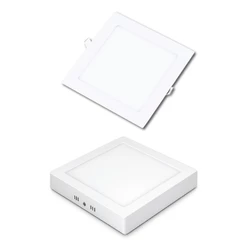 kit 5 un Painel Led 12w/18w/24w Plafon Quadrado luminária Embutir/Sobrepor