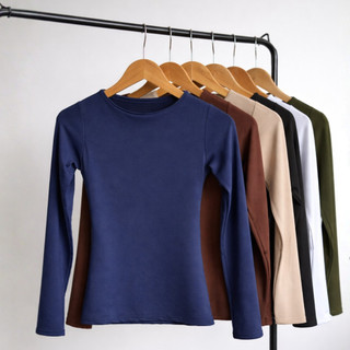 Blusa feminina básica suplex manga longa moda inverno