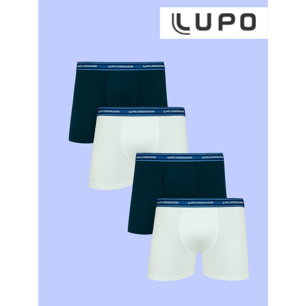 Kit 4 Cuecas Boxer Lupo Original Em Algodão Adulto Box Masculina Confortavel 523 — imagem 2 de 2