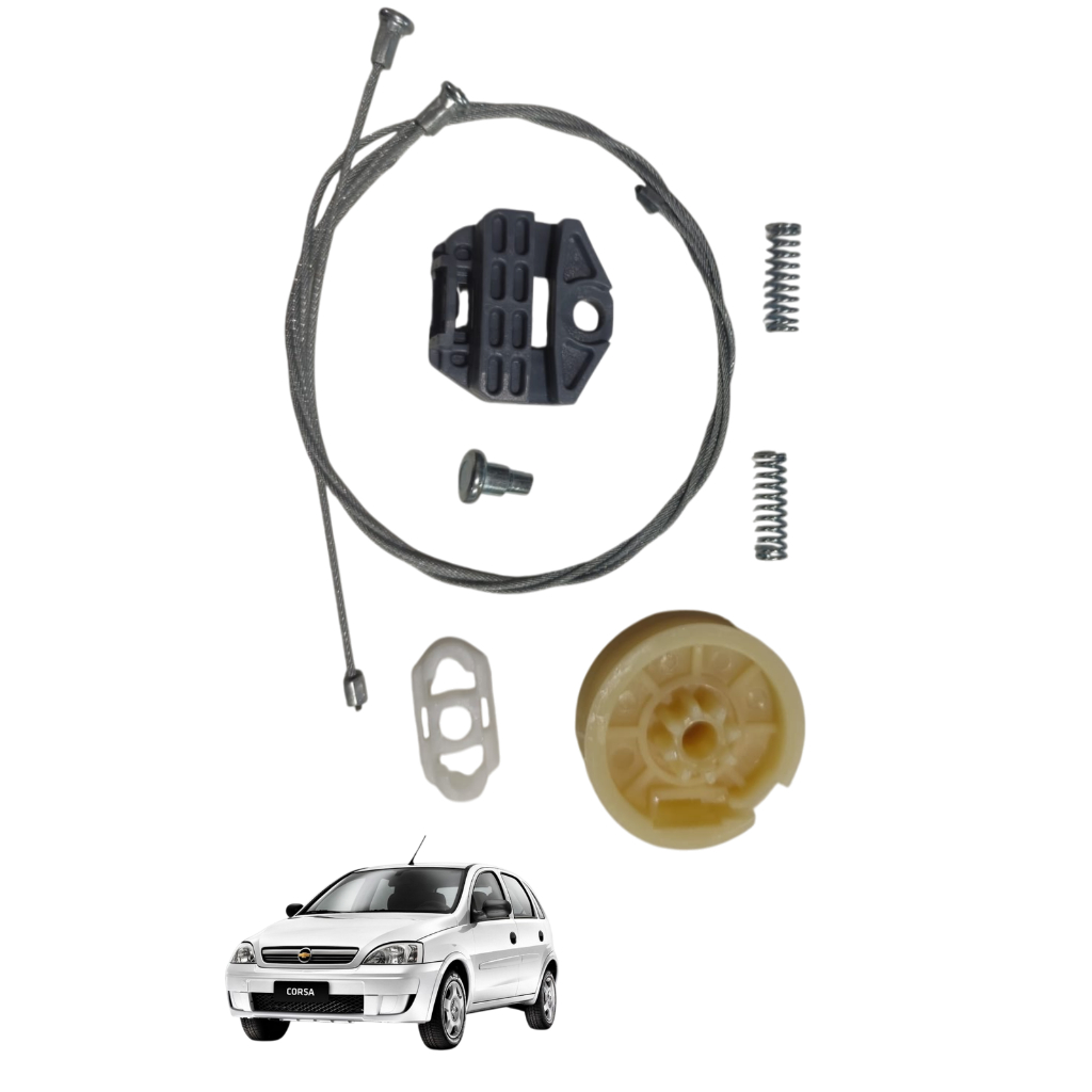 Kit Reparo Maquina Vidro Eletrico Traseiro Corsa 2002 Em Diante Arraste