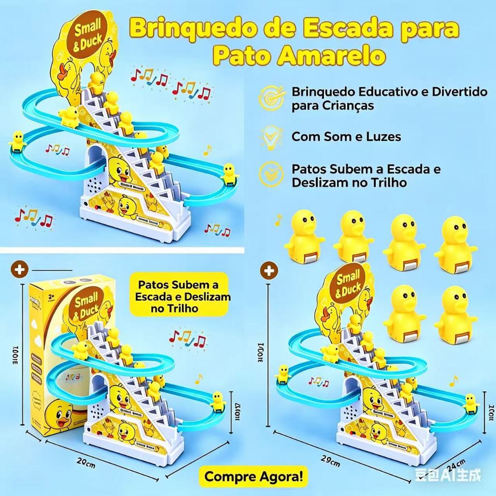 Pista de Pato(com3/ 9)/UNICORNIO/DINOSSAURO Escorregador Divertida Com  Filhotes Luzes e Sons ENVIO RÁPIDO