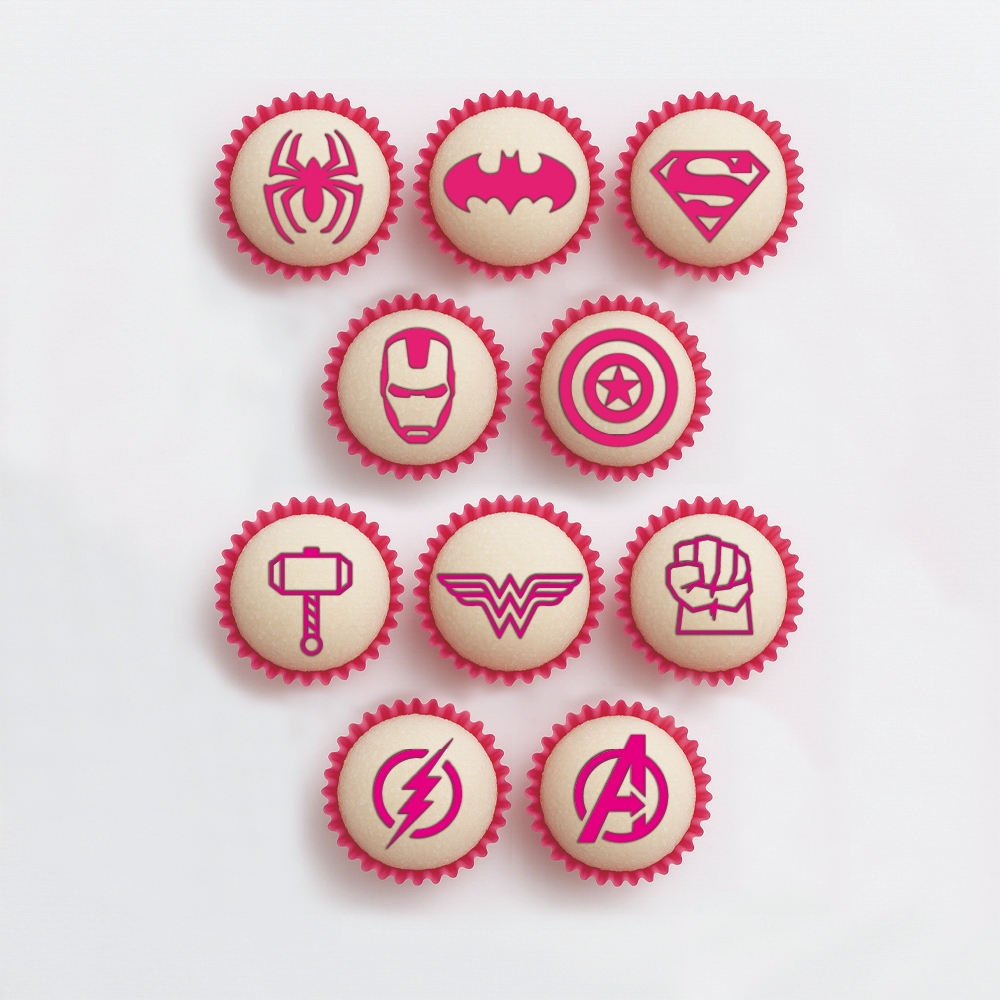 Super-Heróis - Carimbos para Brigadeiros e Docinhos - Homem Aranha, Batman, Vingadores, Avengers, Homem de Ferro, Hulk