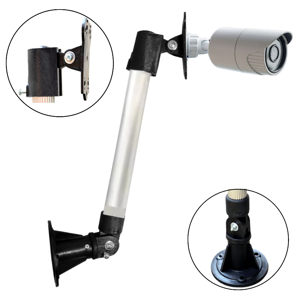 Suporte Prolongador  Câmera De Segurança Cftv Articulado 40cm em Alumínio em Oferta na Shopee