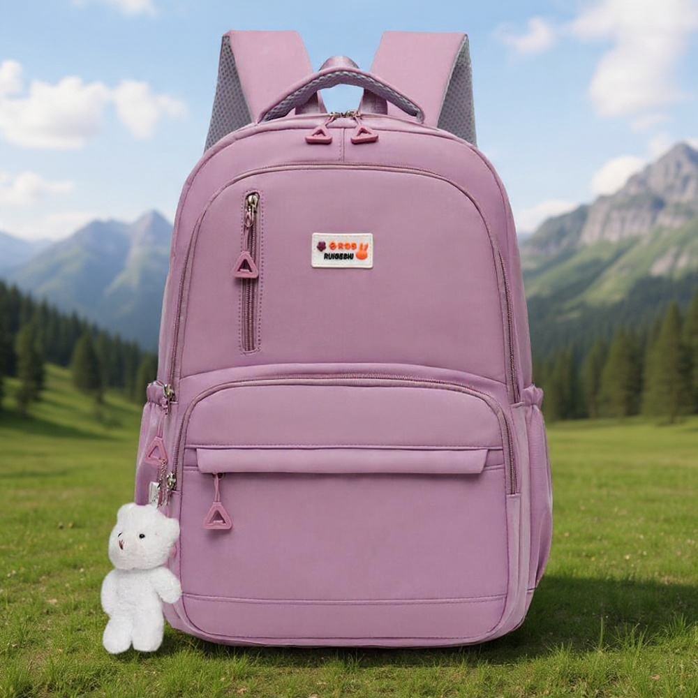 Mochila Escolar Com Estojo De Grande Capacidade Para Estudante Feminina Nylon Impermeavel 25508