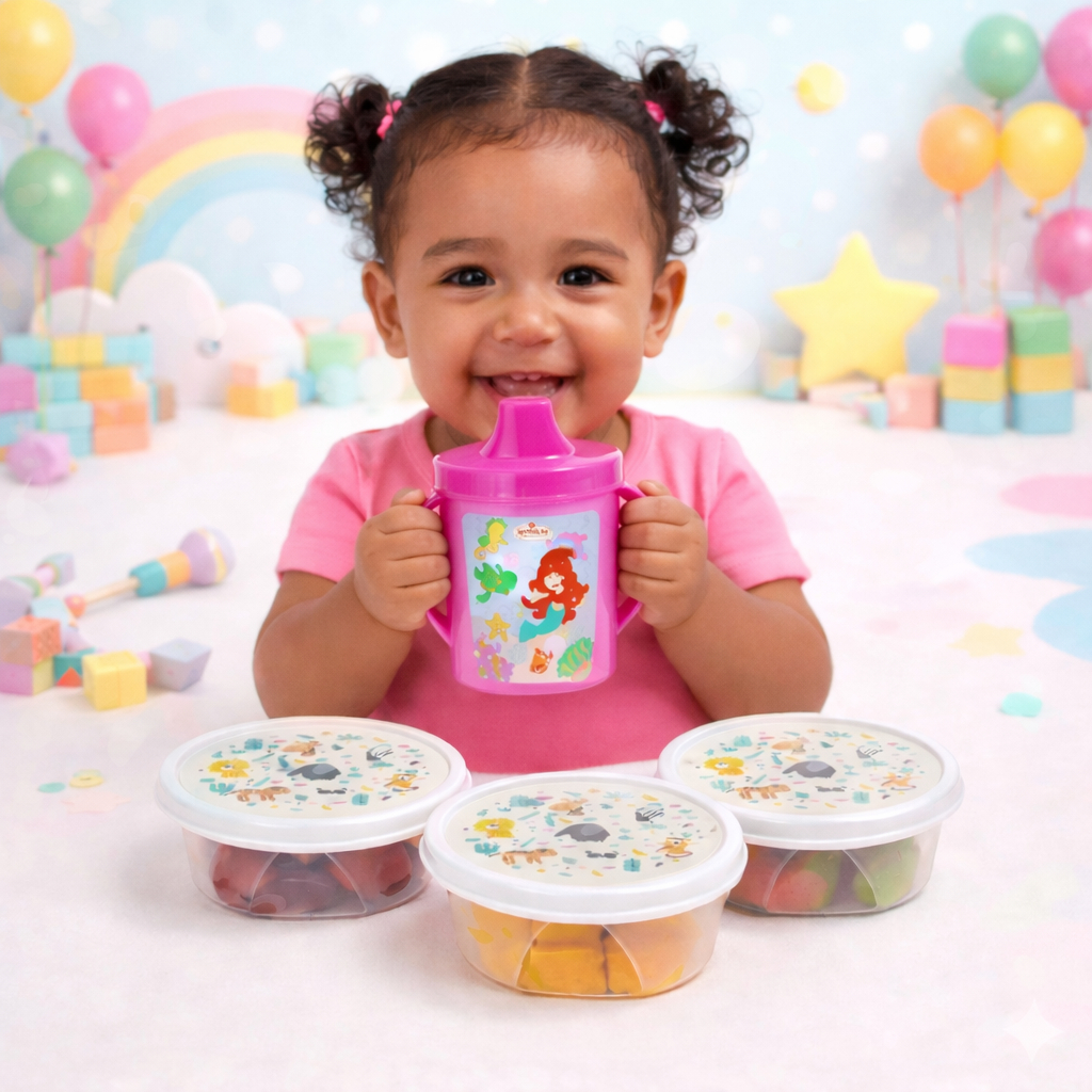 Copo De Transição Bebe Bebê + 3 Potes Copo Infantil Caneca De Treinamento Menino Menina