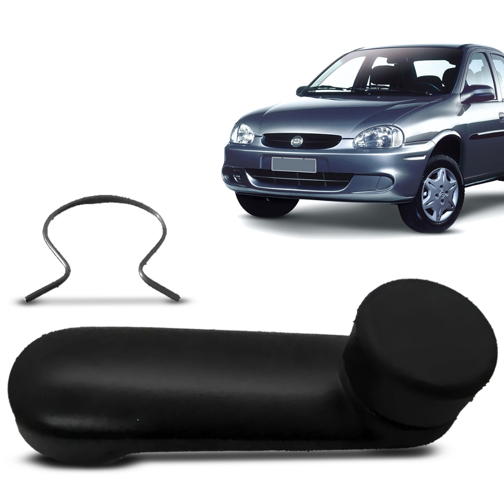 Manivela Vidro Corsa Sedan Wagon Hatch Pickup 94 a 2003 + Grampo Porta Dianteira Traseira