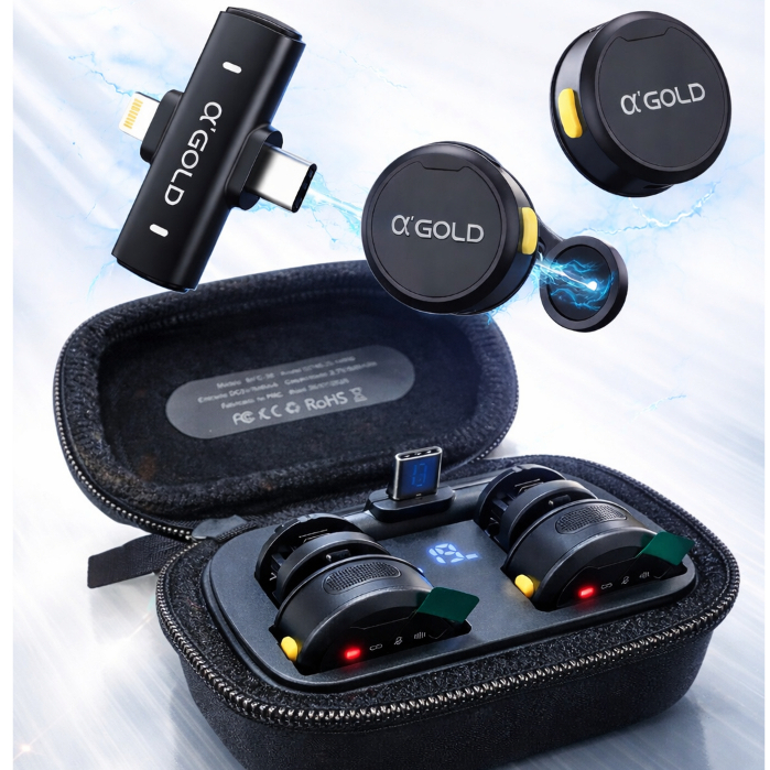 MICROFONES LAPELA KIT PROFISSIONAL SEM FIO MAGNÉTICO CASE PREMIUM ENTREVISTA TIKT PODCAST RUÍDO IA