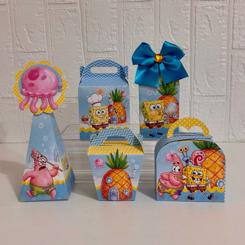 Kit Festa Caixas Personalizadas Bob Esponja / Lembrancinha de Festa Infantil Aniversário