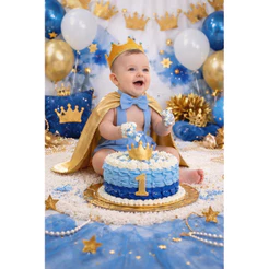 Fantasia Pequeno Príncipe smash the cake azul claro