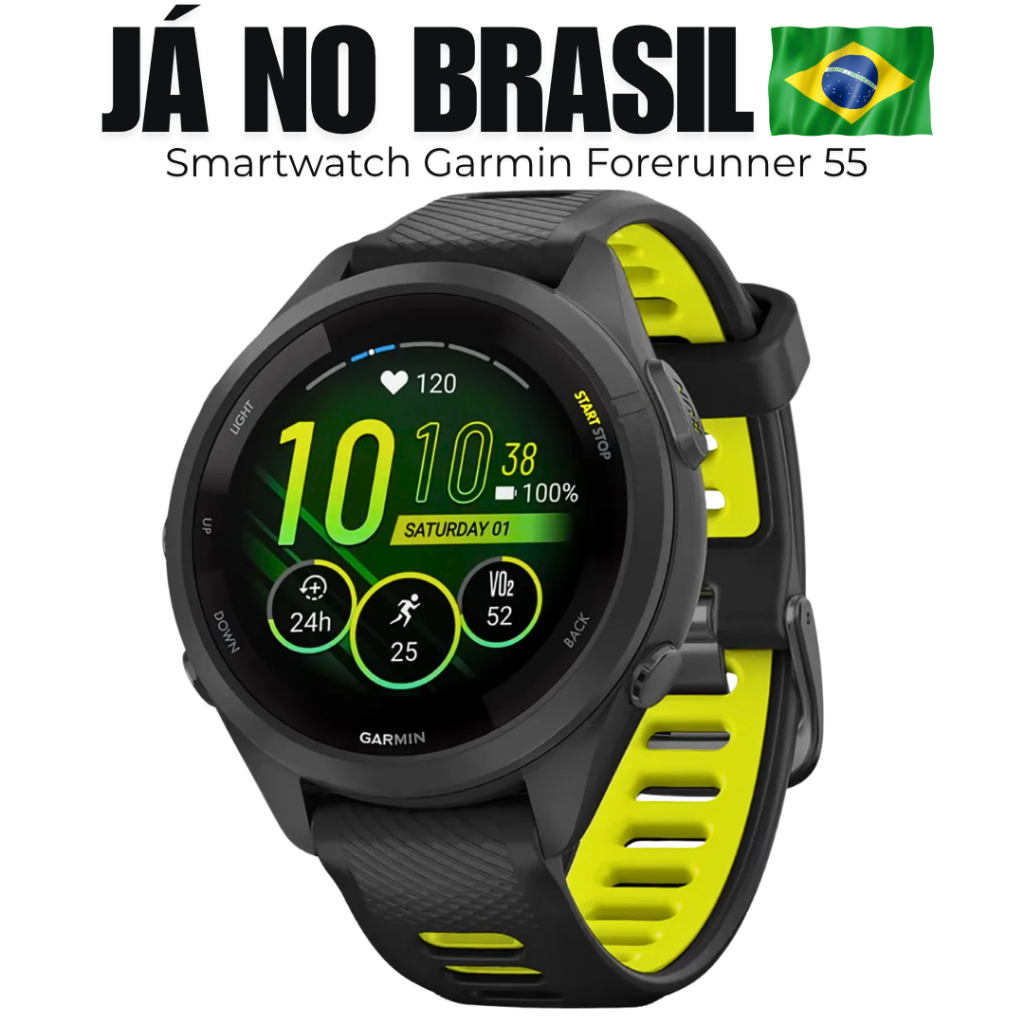 Smartwatch Relógio Digital Garmin Forerunner 265S Bluetooth/ ANT+/ Wi-Fi tela AMOLED e GPS 8 GB de Memória