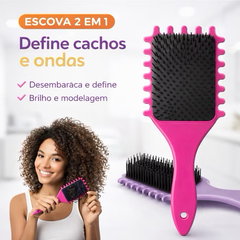 Escova Fitagem Raquete Definidora Cabelo Modeladora Cacho |Envio Rápido