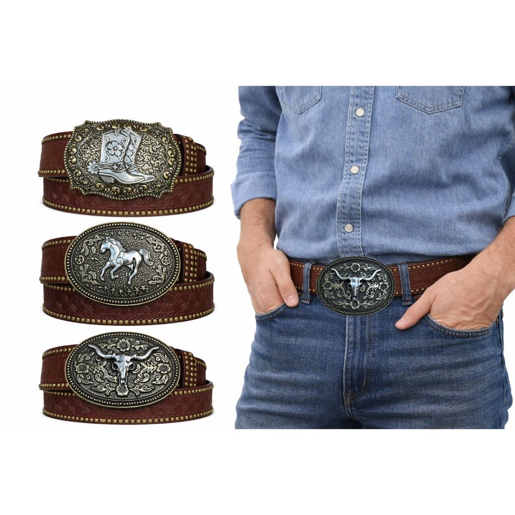 Cinto Country Adulto Fivela Trabalhada Cavalo Cowboy Rodeio