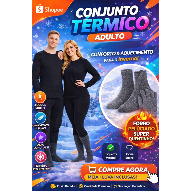 Roupa Térmica Peluciado Blusa Calça meia luva Frio Montanhismo Trilha CONJUNTO DE FRIO SEGUNDA PELE