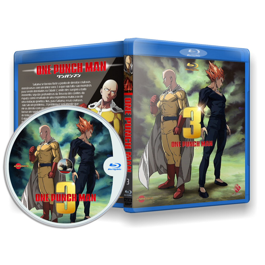 Blu-ray One Punch Man 3 - Terceira temporada com dublagem em alta definição.