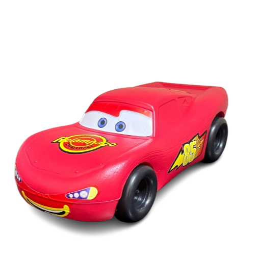 Brinquedo Carrinho Relâmpago McQueen Vermelho c/ Adesivos Plástico Grande 31CM Brinquedo Criança