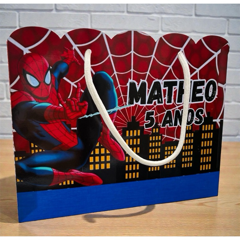 KIT 5 UNI. Sacolinha Surpresa Personalizada Homem Aranha, Lembrancinha, Mimos PEGUE E MONTE