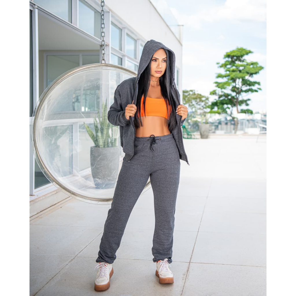 CONJUNTO MOLETON FEMININO PELUCIADO E FLANELADO COM ZIPER E CAPUZ FORRADO PRESENTE DIA DOS NAMORADOS