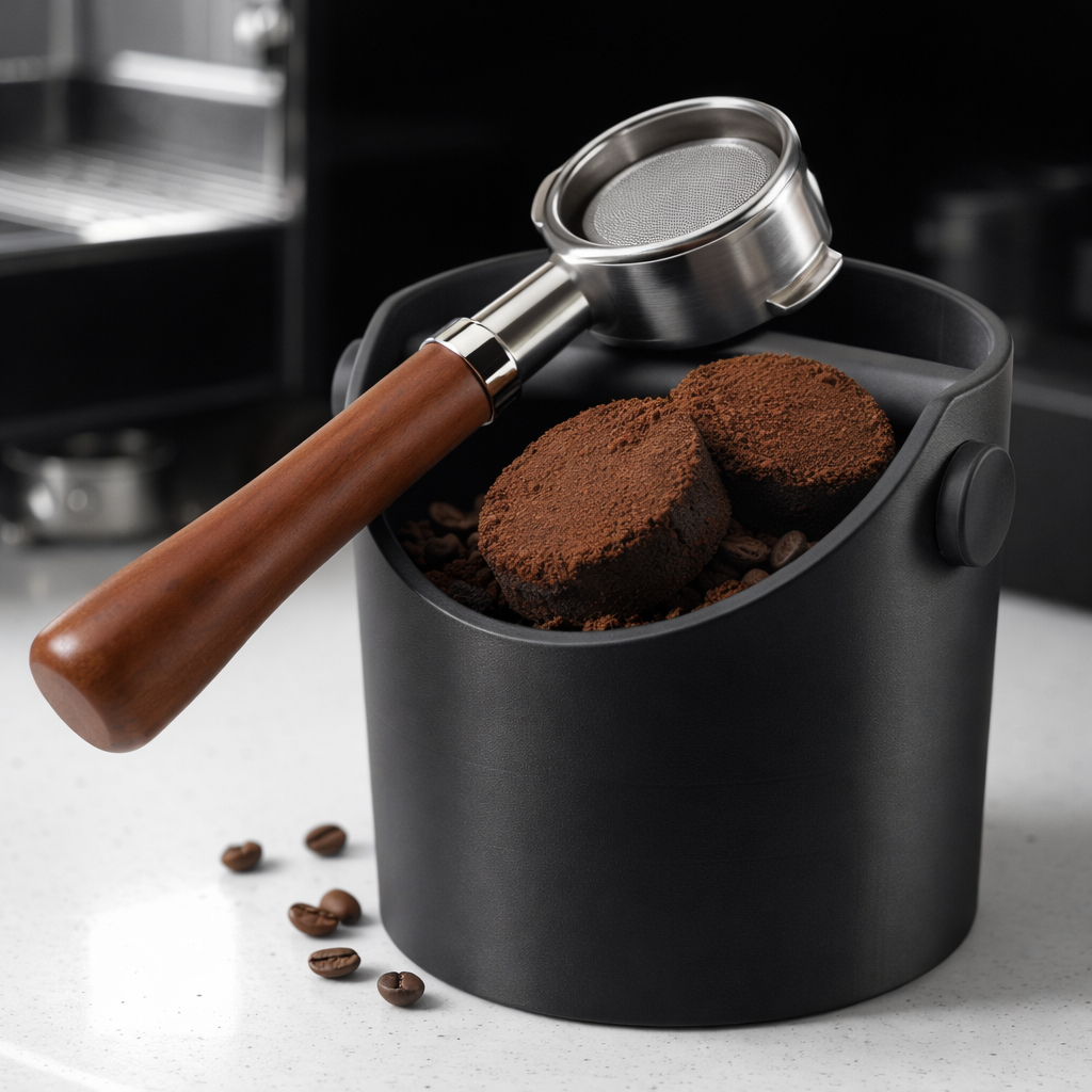 Imagem Batedor de borra de café expresso - Caixa para borra de pó café - Box coffee reservatório-Barista