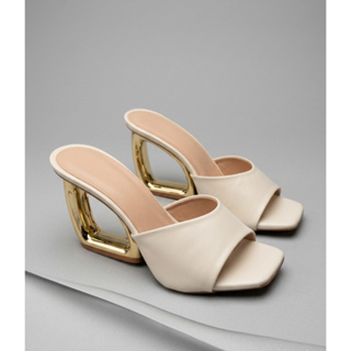 Sandália feminina tamanco salto geométrico alto em Oferta na Shopee