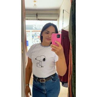 T-shirt Feminina Branca Estampa Snoopy – Básica Confortável Moda Casual