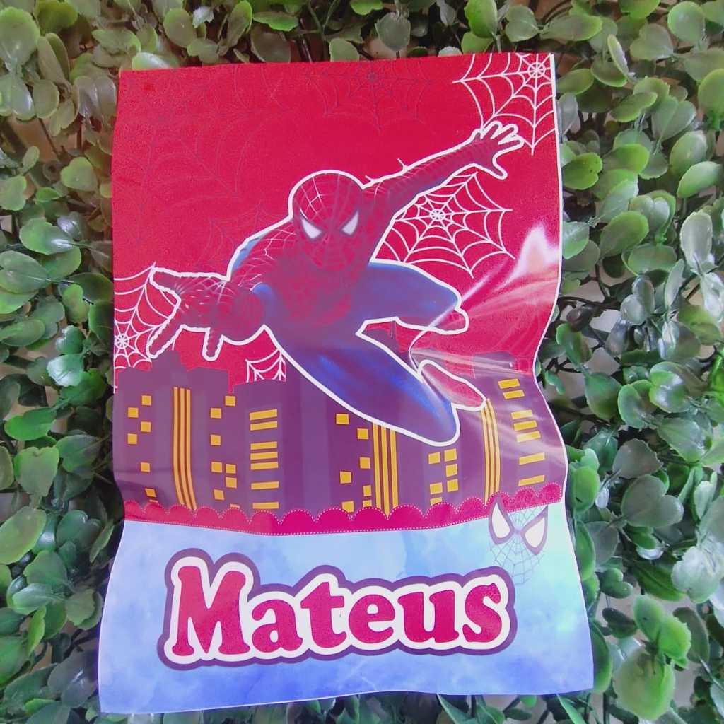 Saquinho Zip Lock 10x15cm tema Homem Aranha , metalizado l Personalizado Lembrancinha Escolha o Tema l festa infantil